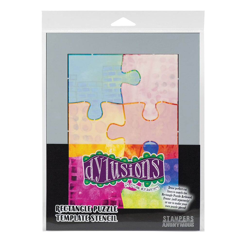 Dylusions Stampers Anonymous Stencil Rectangle Puzzle Template Stamps Dylusions 