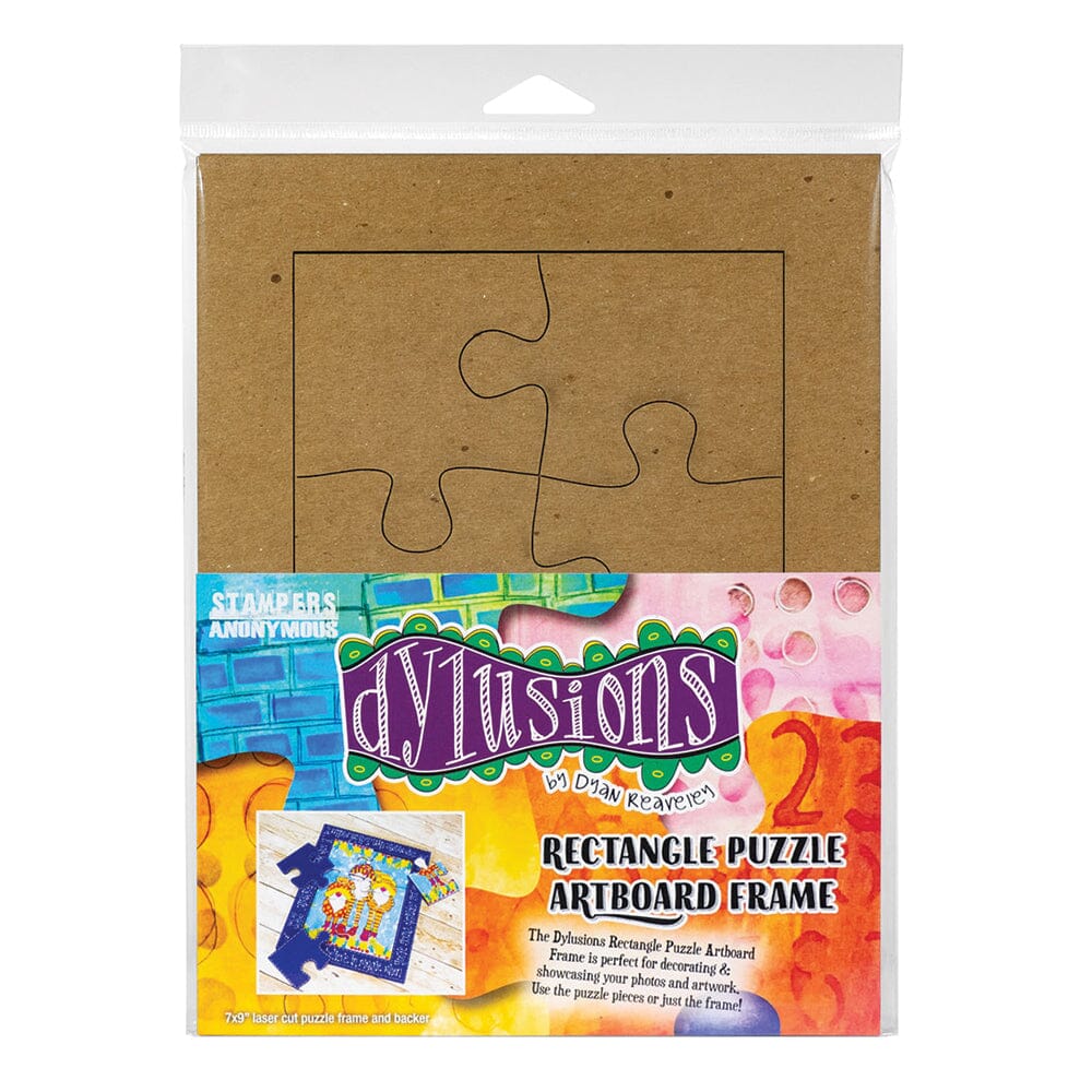 Dylusions Stampers Anonymous Chipboard Rectangle Puzzle Frame Stamps Dylusions 