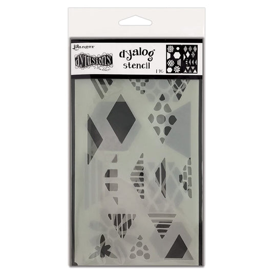 Dylusions Dyalog Stencil - Quilt It Stencil Dylusions 