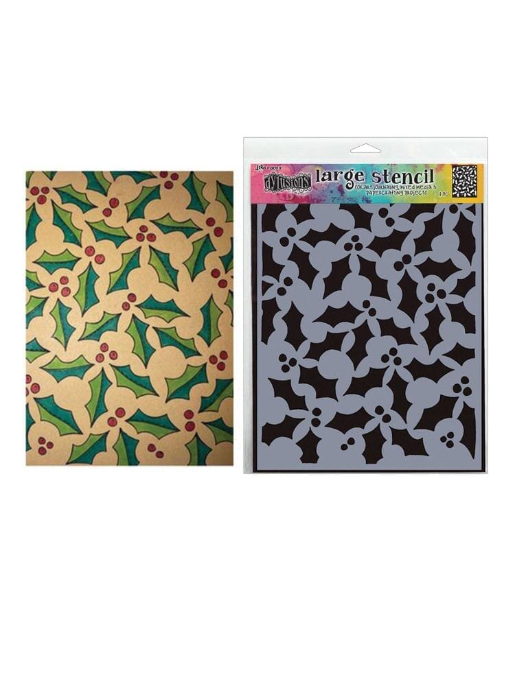 Dylusions Stencil Jolly Holly Stencil Dylusions 
