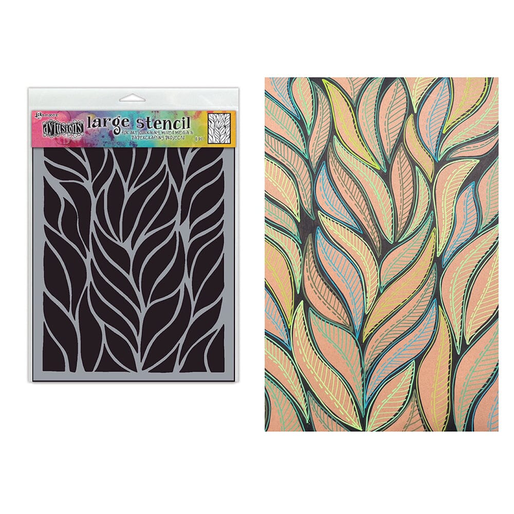 Dylusions Stencil Large Fronds of Fun Stencil Dylusions 