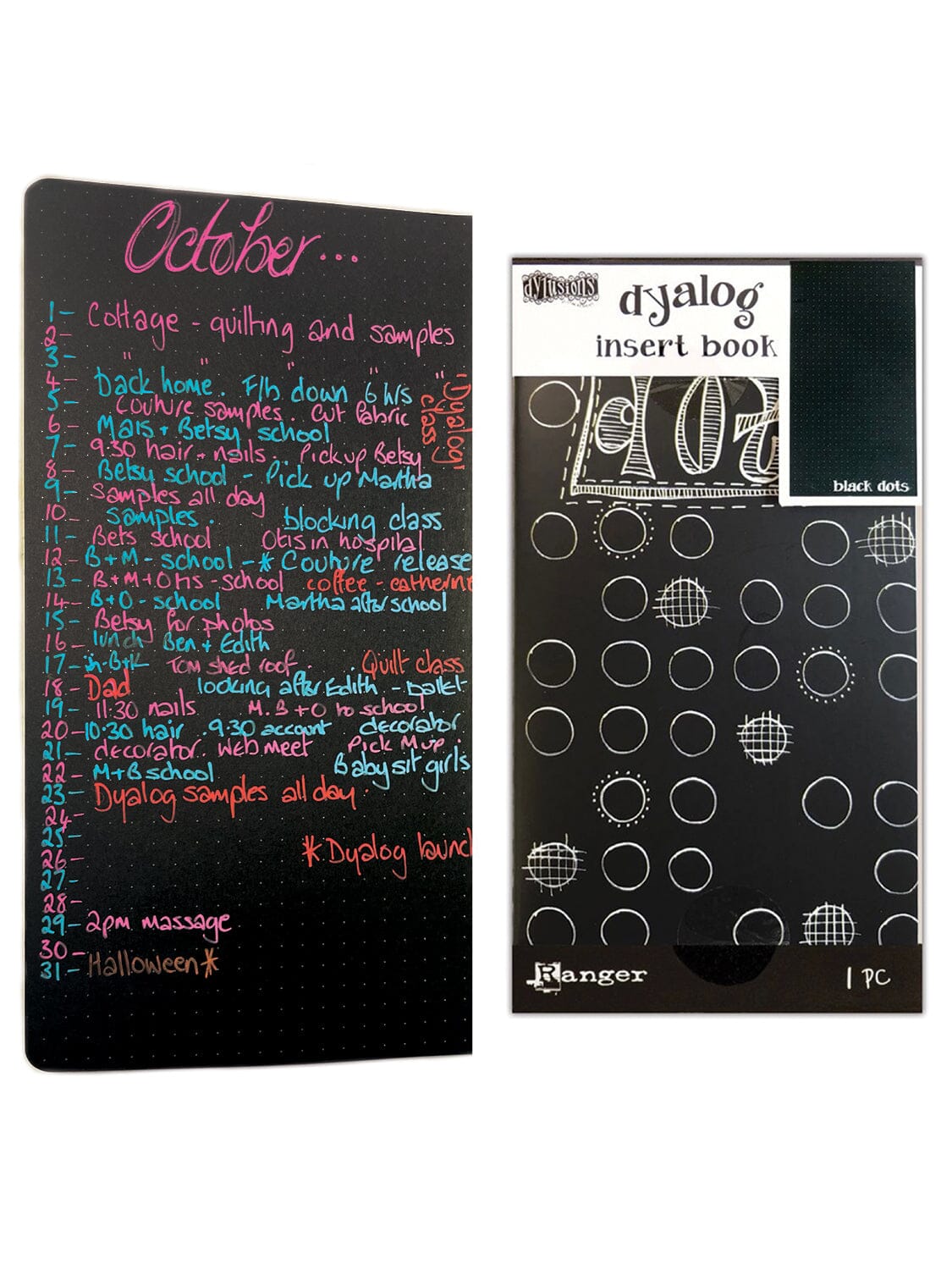 Dylusions Dyalog Black with Dots Insert Book Tools & Accessories Dylusions 