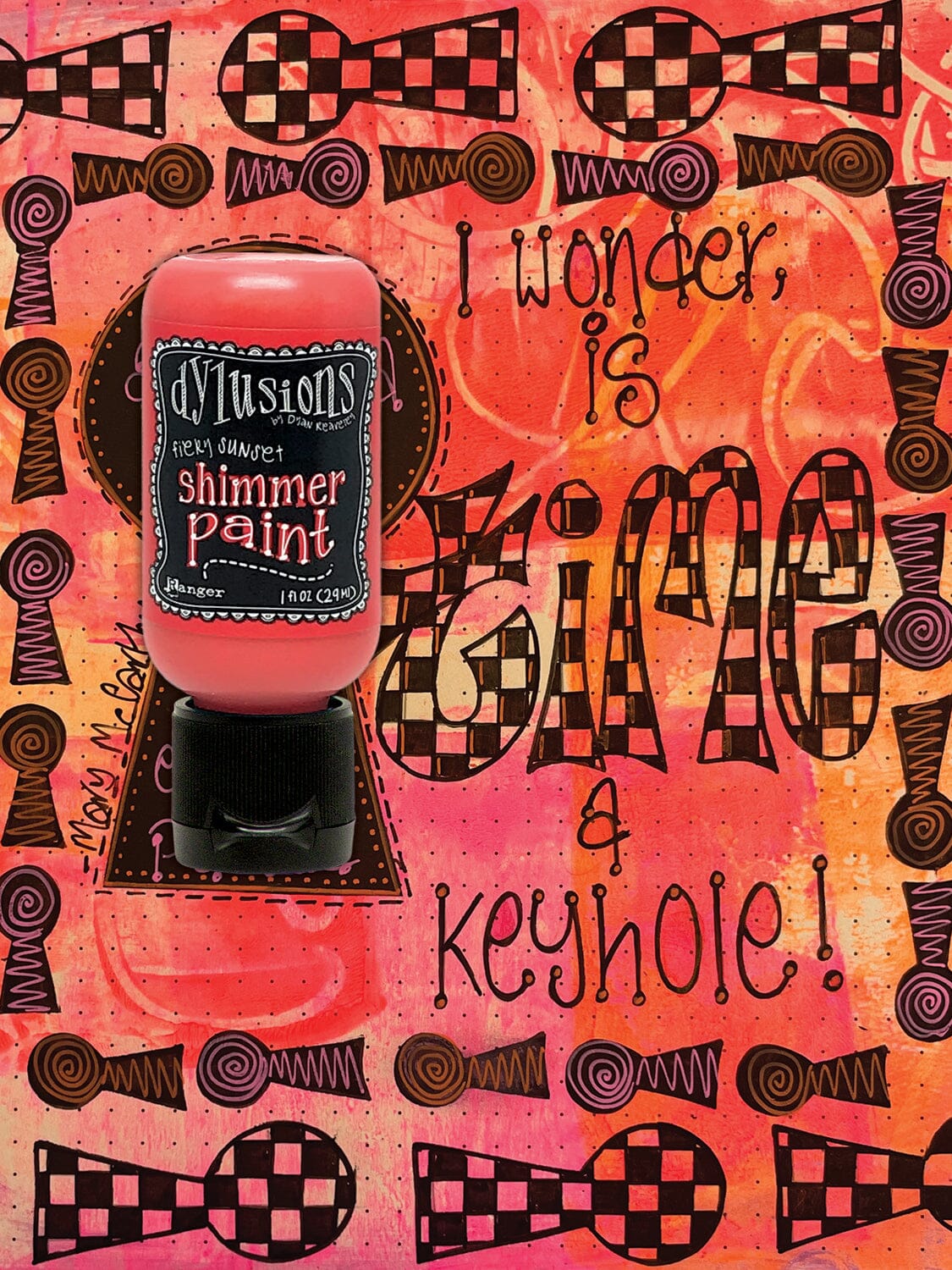 Dylusions Shimmer Paint Fiery Sunset, 1oz Paint Dylusions 