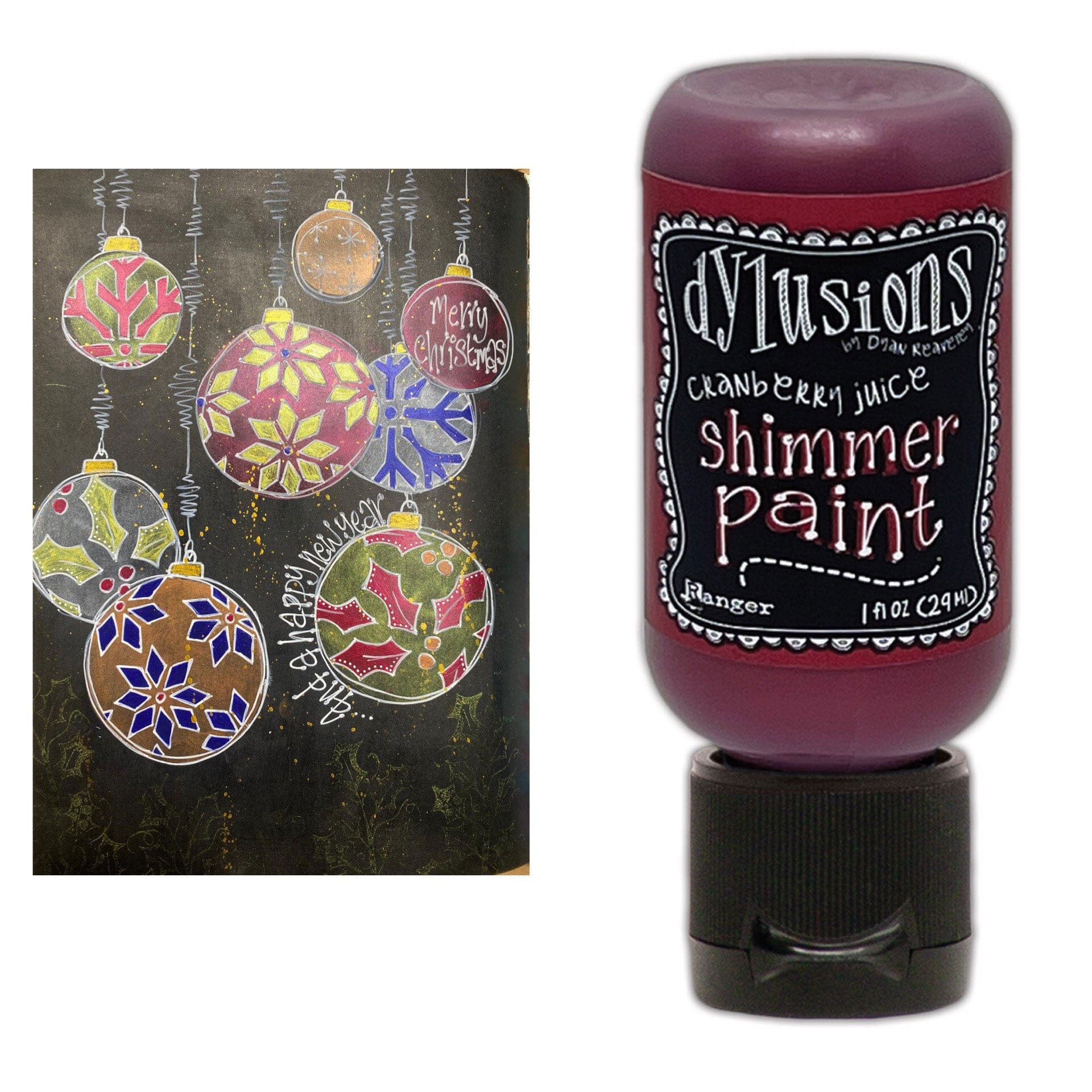 Dylusions Shimmer Paint Cranberry Juice, 1oz Paint Dylusions 