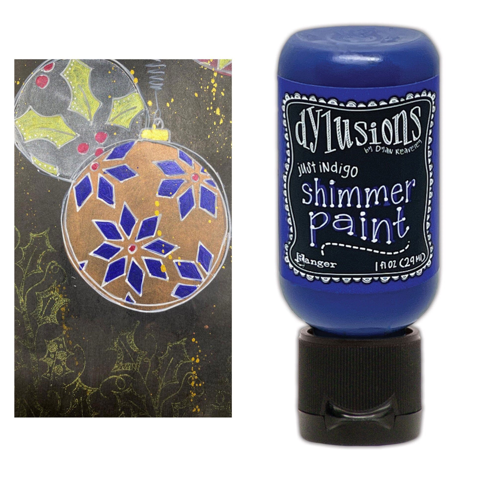 Dylusions Shimmer Paint Just Indigo, 1oz Paint Dylusions 