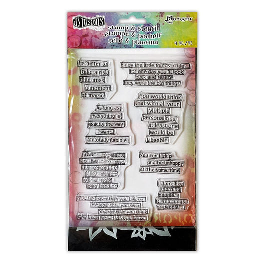 Dylusions Stamp & Stencil Set - Quote Medley Set Dylusions 