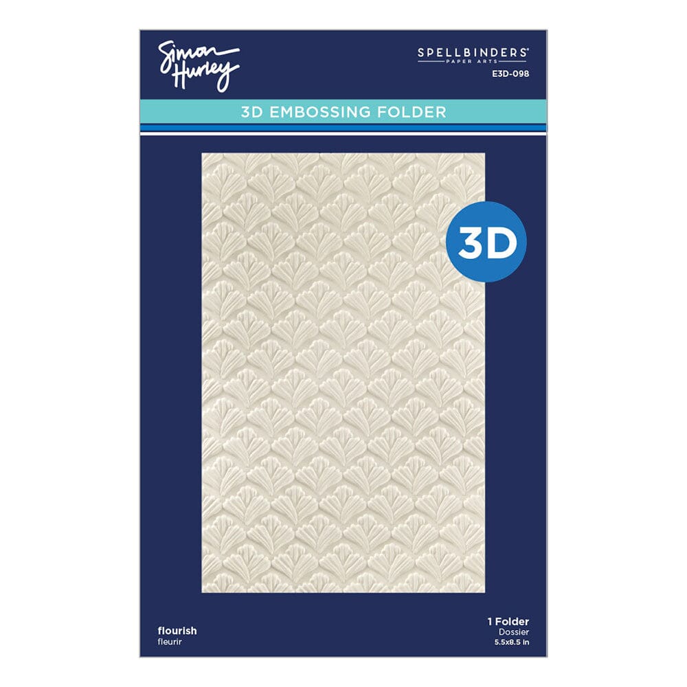 Simon Hurley Spellbinders Flourish 3D Embossing Folder Cutting Dies Simon Hurley 