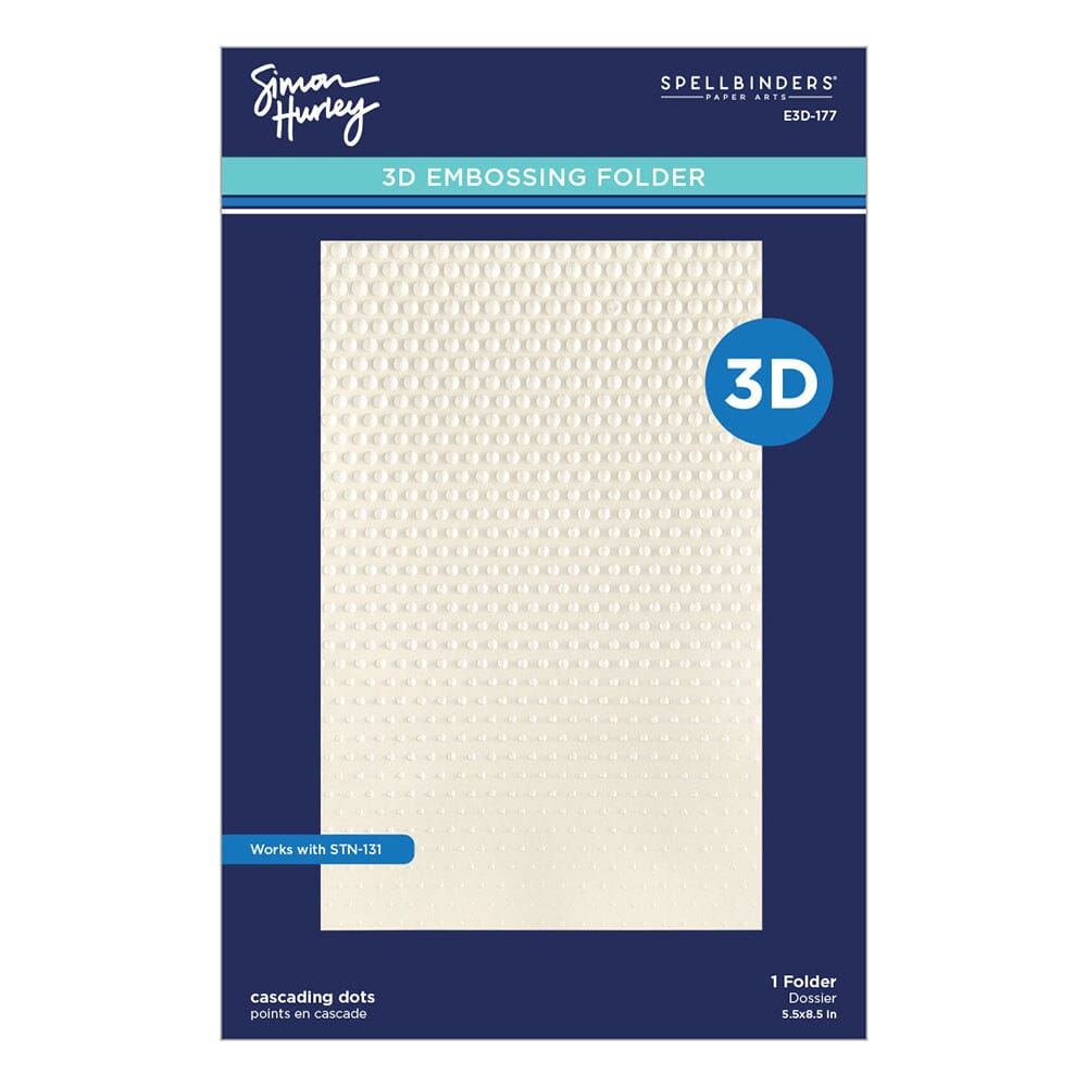 Simon Hurley create. Spellbinders Cascading Dots 3D Embossing Folder
