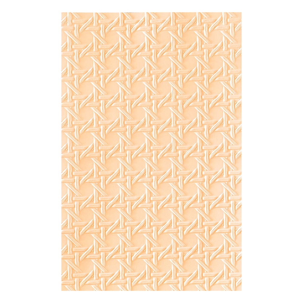 Simon Hurley create. Spellbinders Rattan Cane 3D Embossing Folder