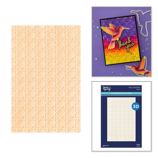 Simon Hurley create. Spellbinders Rattan Cane 3D Embossing Folder Cutting Dies Simon Hurley 