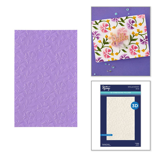 Simon Hurley create. Spellbinders Flowing Florals 3D Embossing Folder Cutting Dies Simon Hurley 