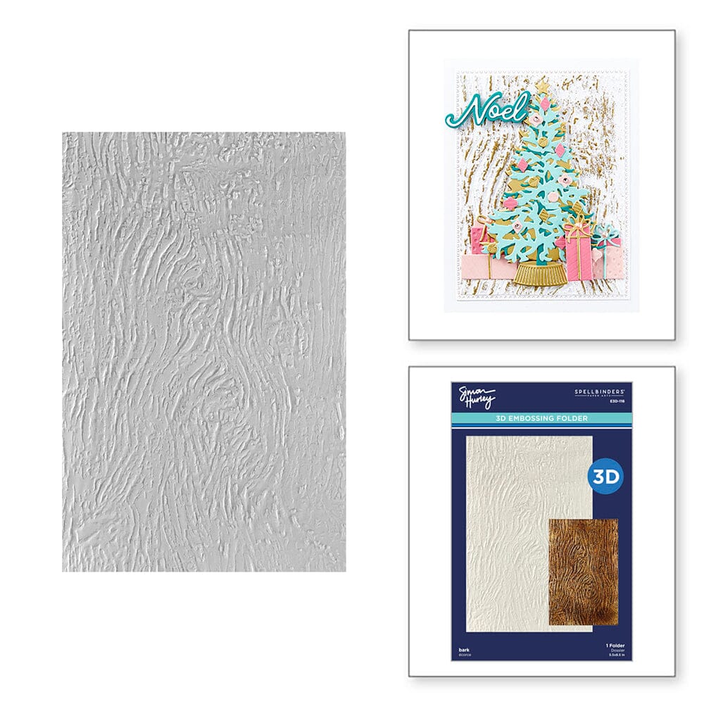 Simon Hurley Spellbinders Bark 3D Embossing Folder Cutting Dies Simon Hurley 