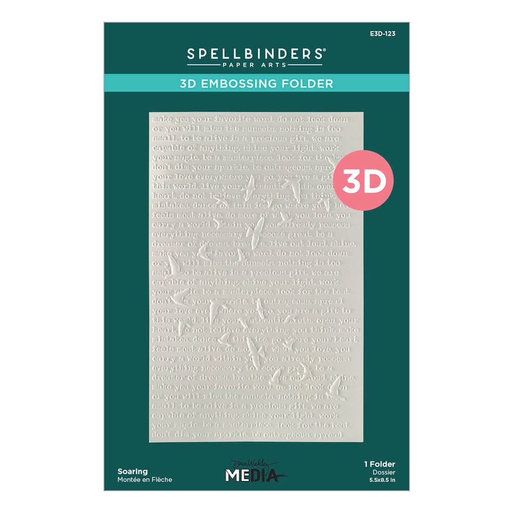 Dina Wakley MEdia Spellbinders Soaring 3D Embossing Folder Dies Dina Wakley Media 