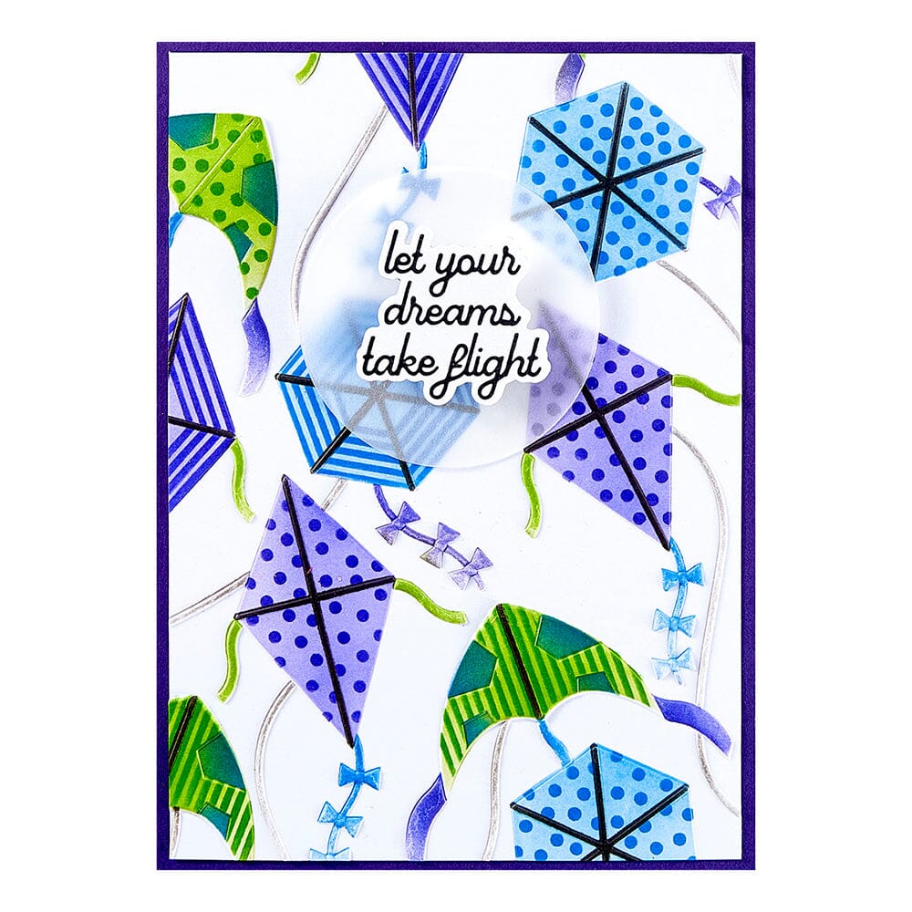 Simon Hurley Spellbinders Flying Kites 3D Embossing Folder Cutting Dies Simon Hurley 