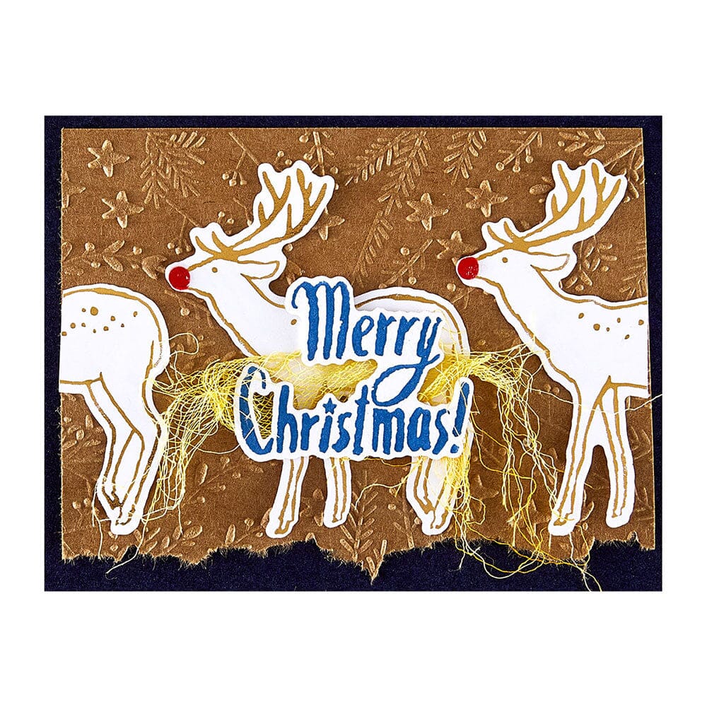 Dina Wakley MEdia Spellbinders Stars and Fronds 3D Embossing Folder Dies Dina Wakley Media 