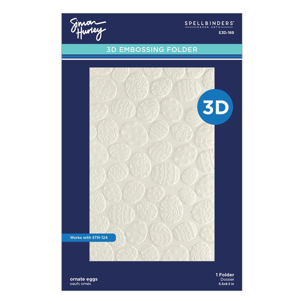 Simon Hurley create. Spellbinders Ornate Eggs 3D Embossing Folder Cutting Dies Simon Hurley 