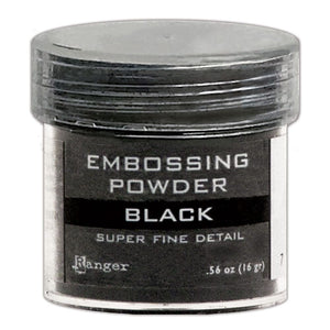Embossing Powder Super Fine Black, 1oz Jar Powders Ranger Ink 