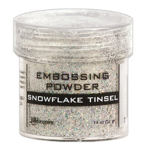 Embossing Powder Snowflake Tinsel, 1oz Jar Powders Ranger Ink 