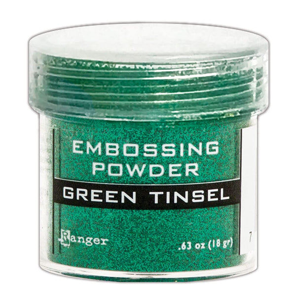 Embossing Powder Green Tinsel, 1oz Jar Powders Ranger Ink 