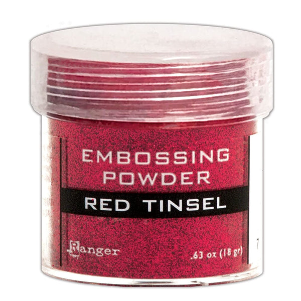 Embossing Powder Red Tinsel, 1oz Jar Powders Ranger Ink 