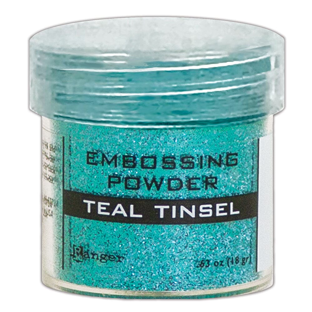 Embossing Powder Teal Tinsel, 1oz Jar Powders Ranger Ink 