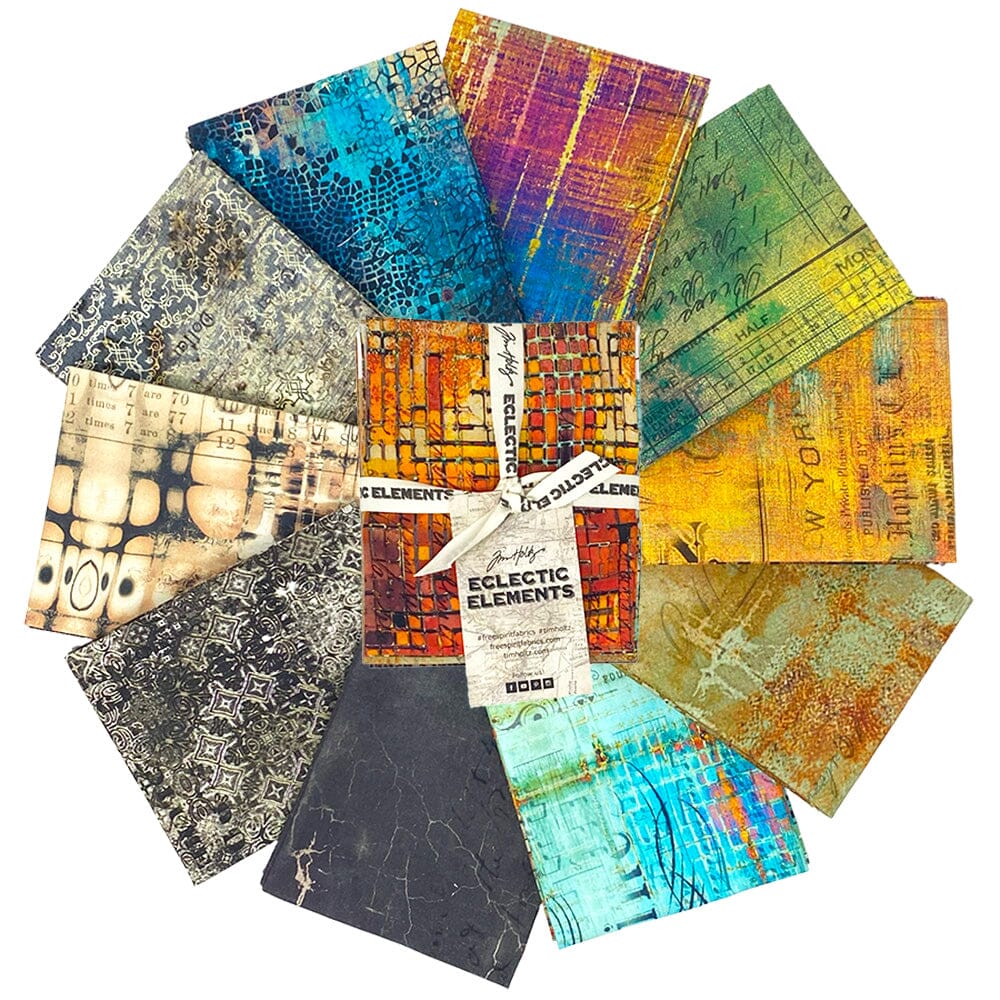 Tim Holtz Eclectic Elements Pre-Cut Fat Quarters FreeSpirit Fabrics, Abandoned Fabric Tim Holtz Other 