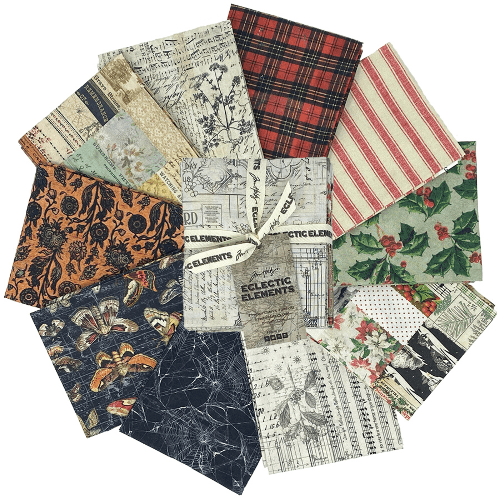 Tim Holtz Eclectic Elements Pre-Cut Fat Quarters FreeSpirit Fabrics, Seasonal Fabric Tim Holtz Other 