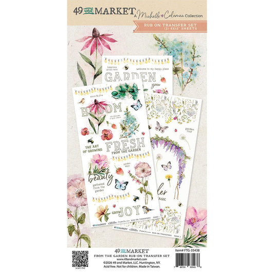 49 and Market From the Garden - 6X12 Blendable Rub-on Transfer Set Surfaces 49 and Market 