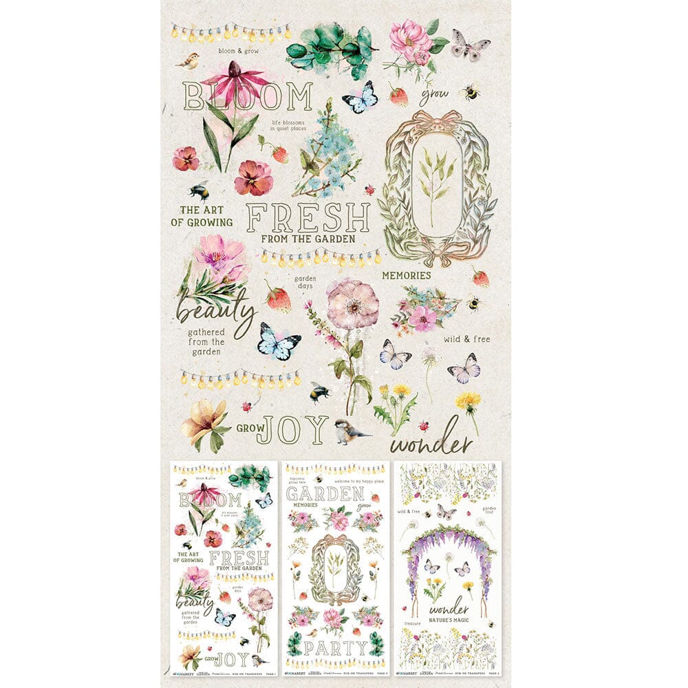 49 and Market From the Garden - 6X12 Blendable Rub-on Transfer Set Surfaces 49 and Market 