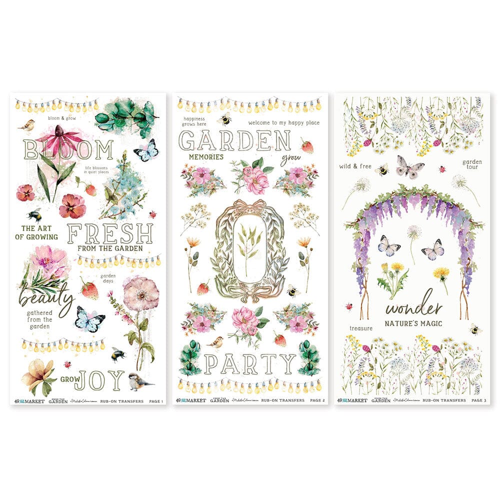 49 and Market From the Garden - 6X12 Blendable Rub-on Transfer Set Surfaces 49 and Market 