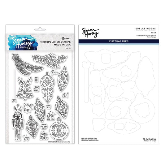Simon Hurley create. Folk Art Ornaments Stamp & Die Set Stamps Simon Hurley 