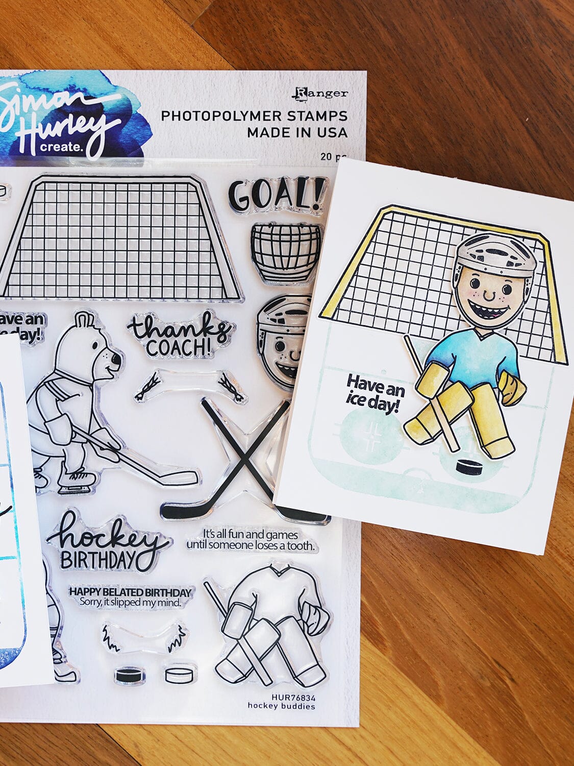 Simon Hurley create. Photopolymer Stamp Hockey Buddies Stamps Simon Hurley 