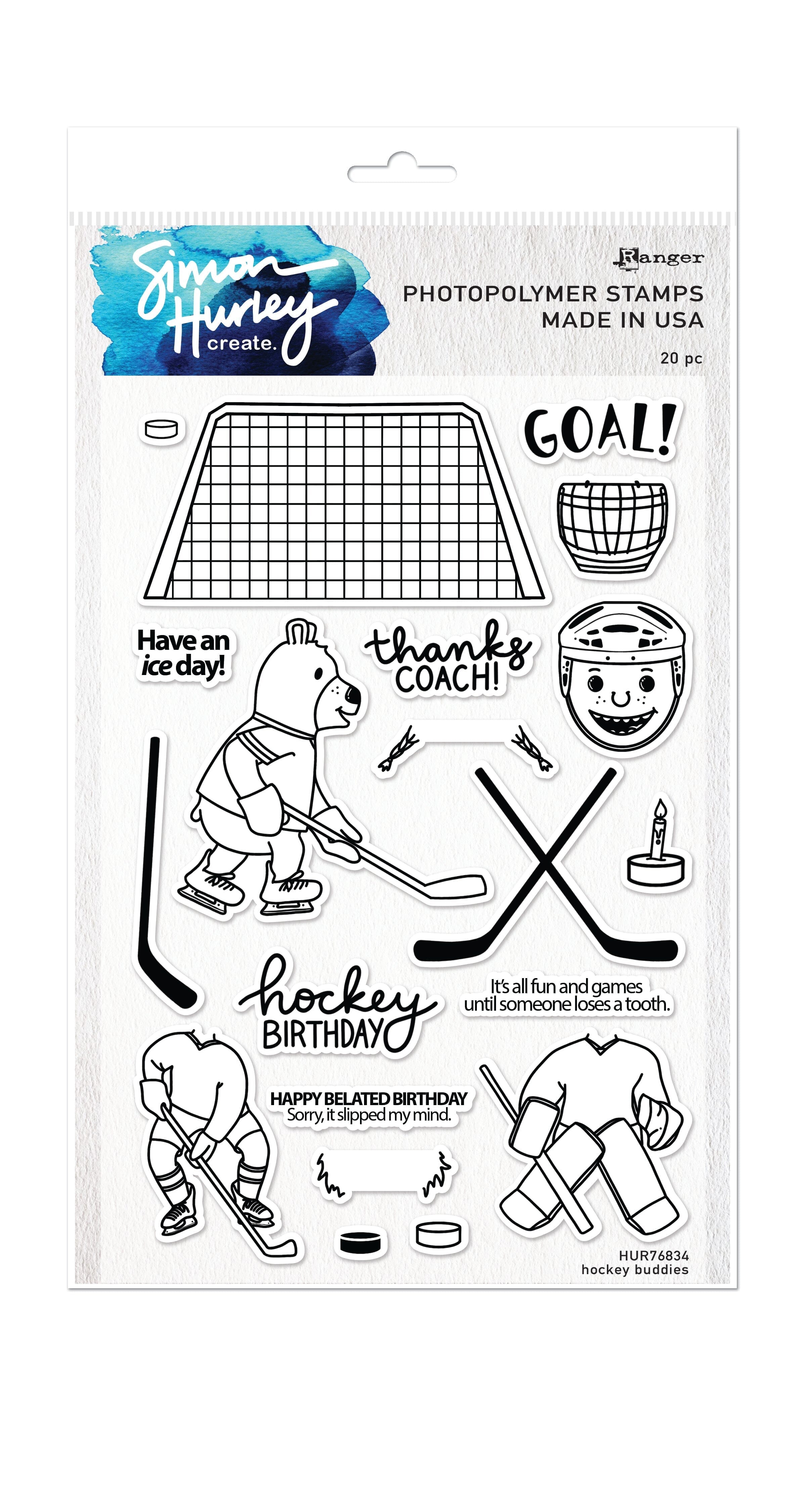 Simon Hurley create. Photopolymer Stamp Hockey Buddies Stamps Simon Hurley 
