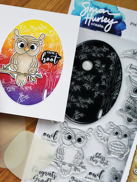 Simon Hurley create. Photopolymer Stamp Owl Buddies Stamps Simon Hurley 