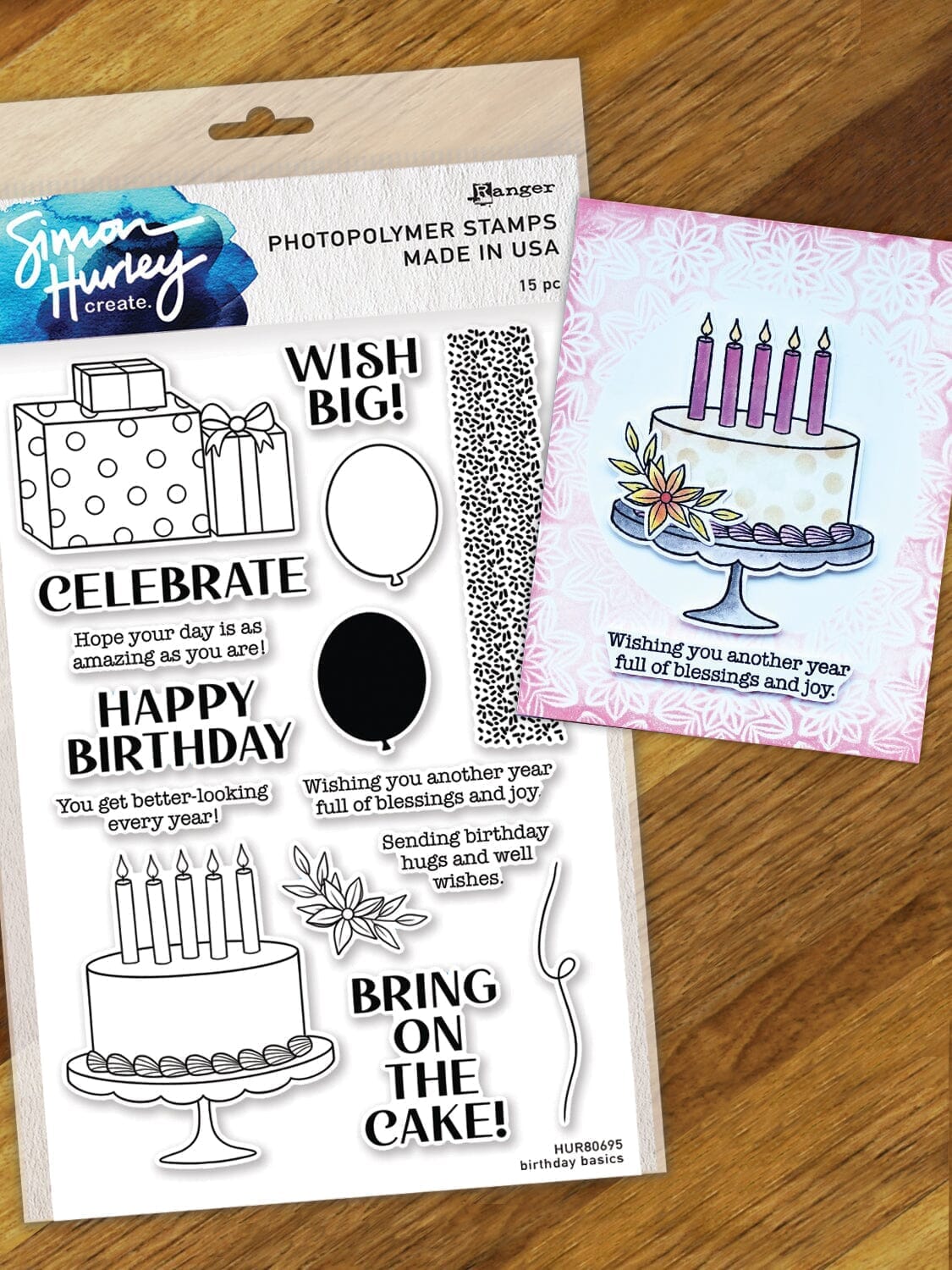 Simon Hurley create. Photopolymer Stamp Birthday Basics Stamps Simon Hurley 