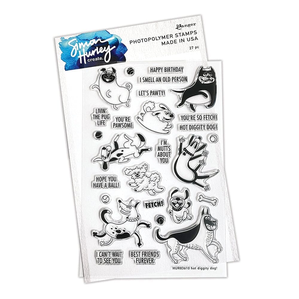 Simon Hurley create. Photopolymer Stamp Hot Diggity Dog Stamps Simon Hurley 
