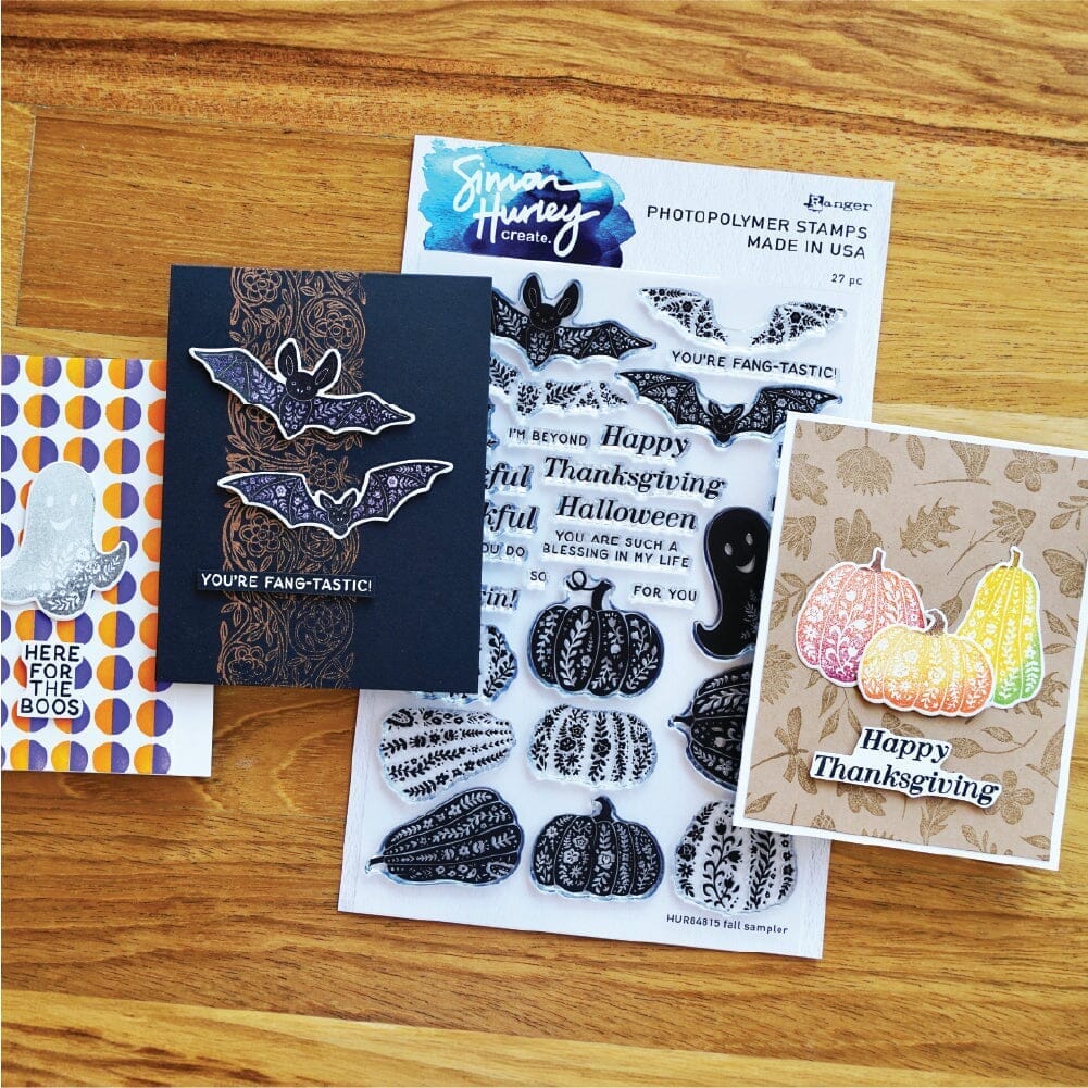 Sampler Stamp Simon Hurley create. Photopolymer Stamp Fall Sampler