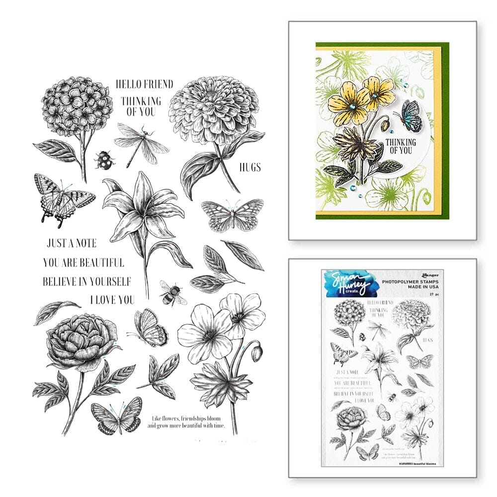 Simon Hurley create. Photopolymer Stamp Beautiful Blooms Stamps Simon Hurley 