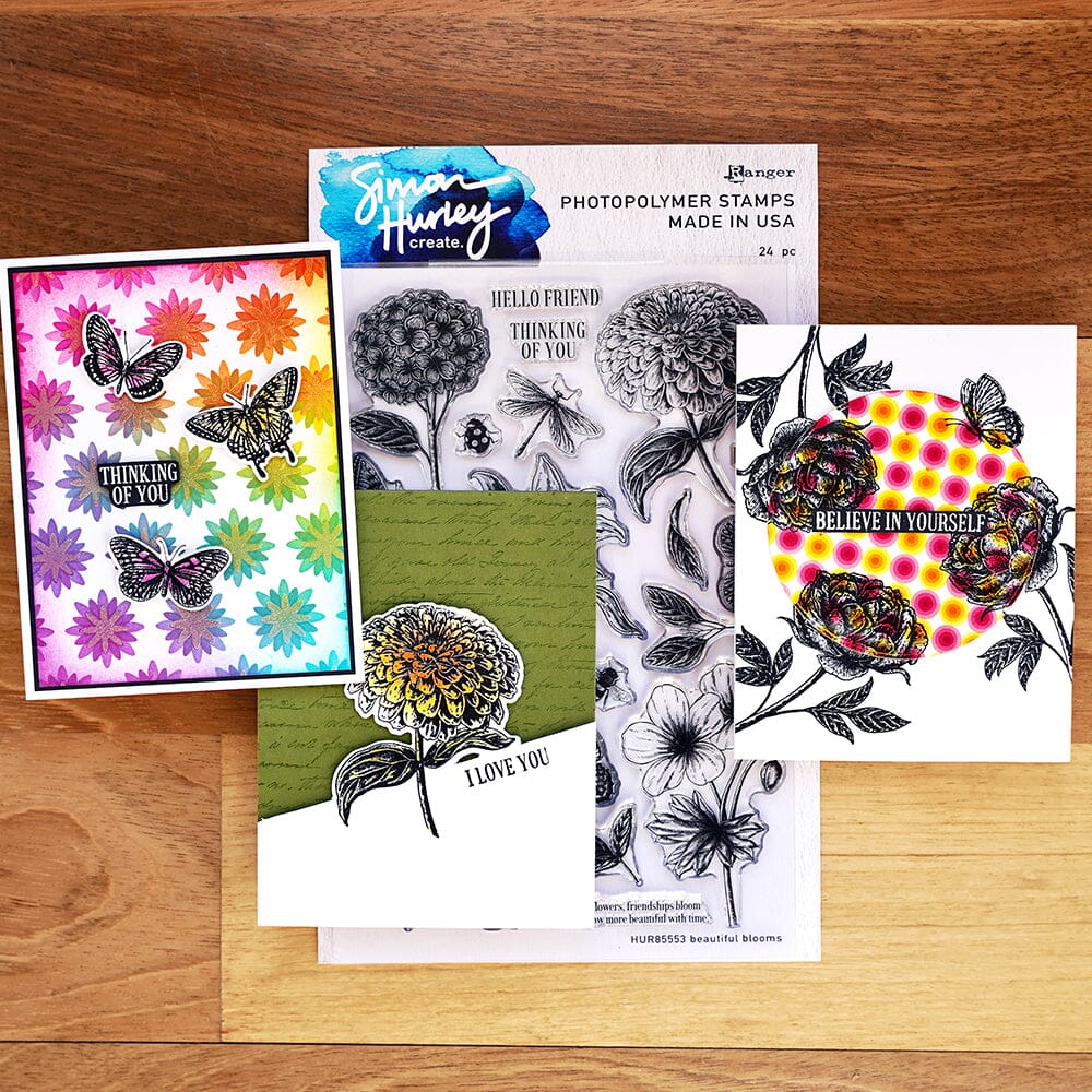 Simon Hurley create. Photopolymer Stamp Beautiful Blooms Stamps Simon Hurley 
