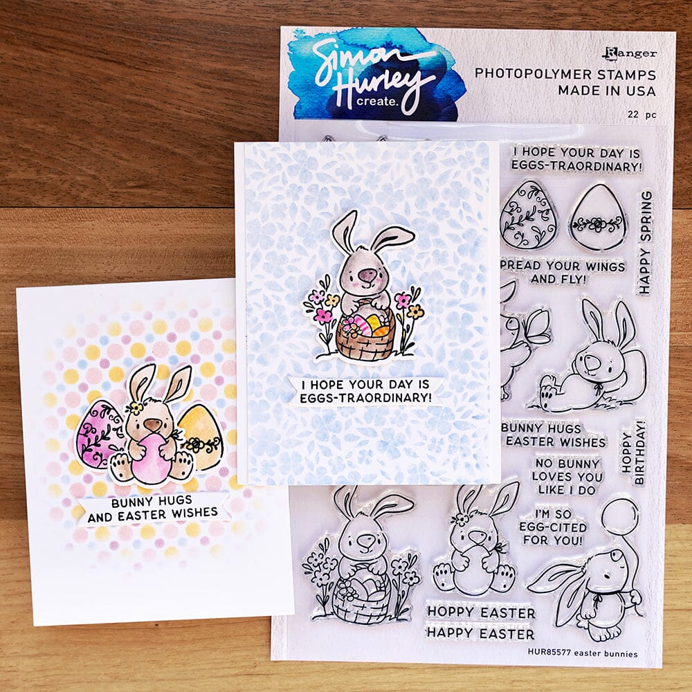 Simon Hurley create. Photopolymer Stamp Easter Bunnies Stamps Simon Hurley 