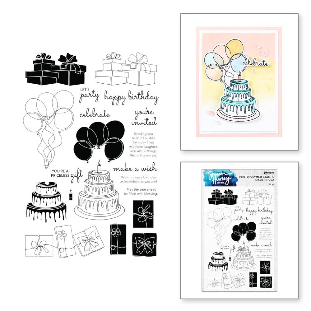 Simon Hurley create. Photopolymer Stamp Birthday Party Stamps Simon Hurley 