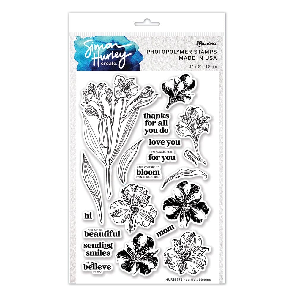 Simon Hurley create. Photopolymer Heartfelt Blooms Stamp Stamps Simon Hurley 