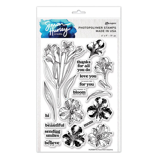 Simon Hurley create. Photopolymer Heartfelt Blooms Stamp Stamps Simon Hurley 