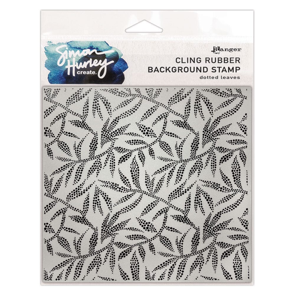 Simon Hurley create. Cling Mount Rubber Background Stamp - Dotted Leaves Stamps Simon Hurley 