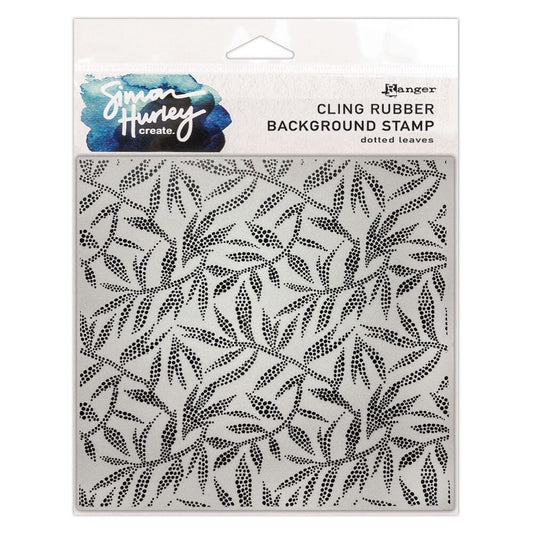 Simon Hurley create. Cling Mount Rubber Background Stamp - Dotted Leaves Stamps Simon Hurley 