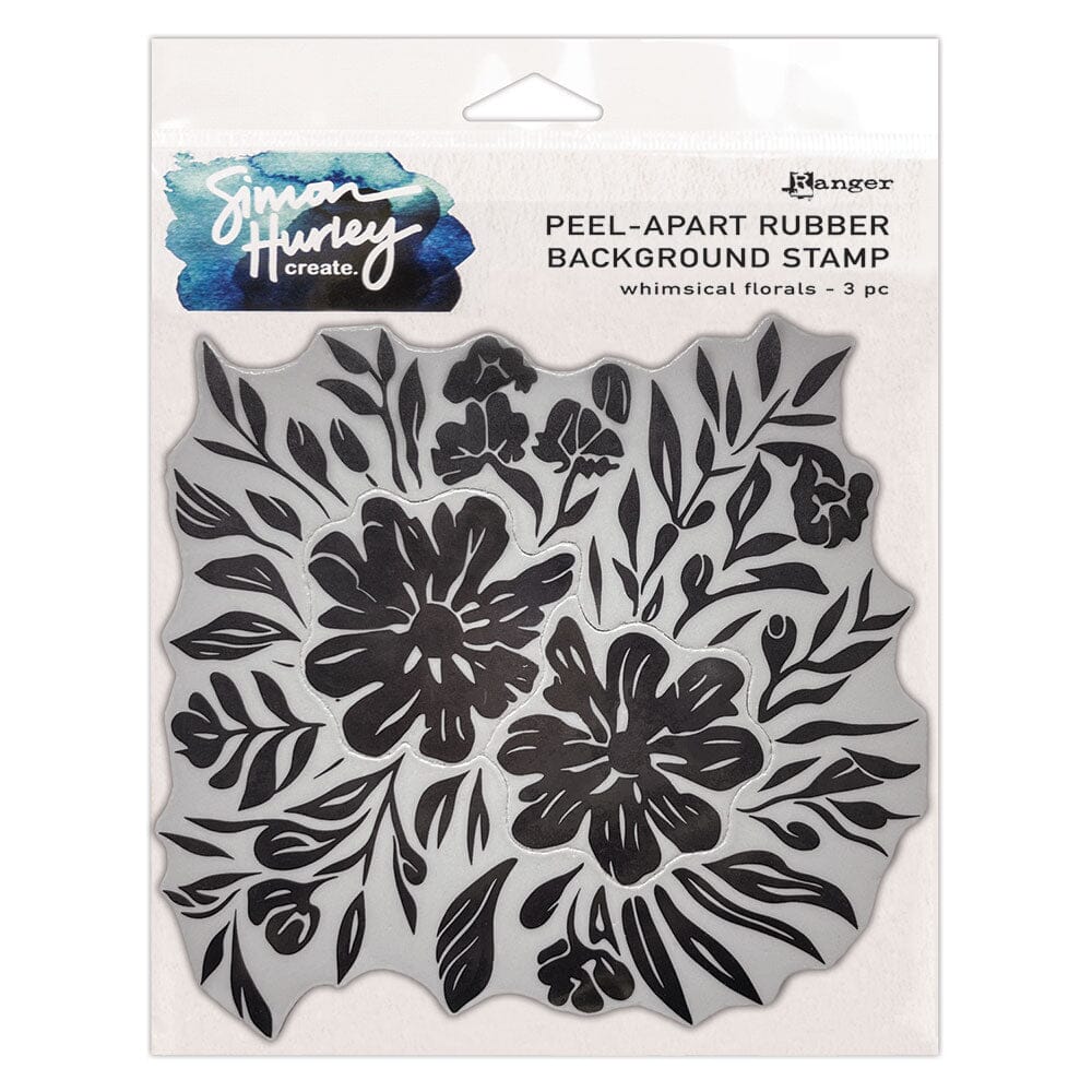 Simon Hurley create. Peel-Apart Rubber Background Stamp Whimsical Florals Stamps Simon Hurley 