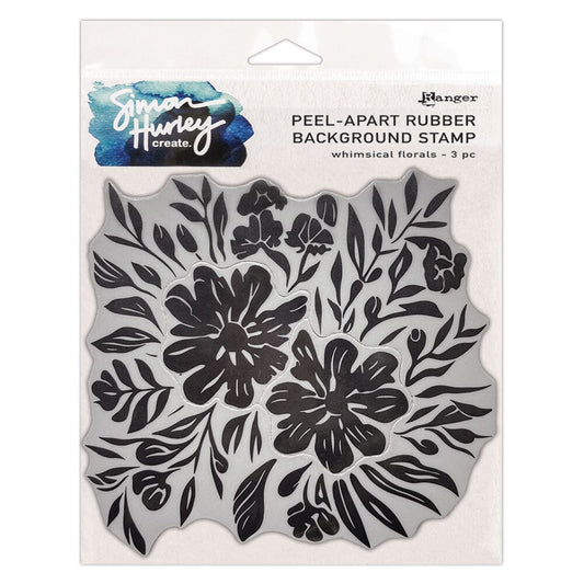 Simon Hurley create. Peel-Apart Rubber Background Stamp Whimsical Florals Stamps Simon Hurley 