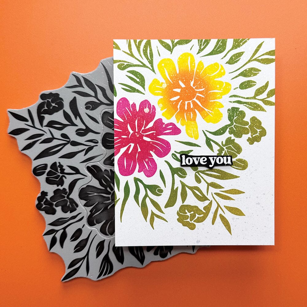 Simon Hurley create. Peel-Apart Rubber Background Stamp Whimsical Florals Stamps Simon Hurley 