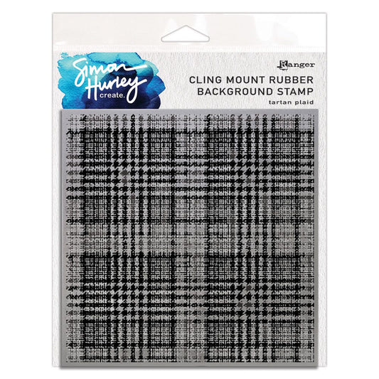 Simon Hurley create. Cling Rubber Background Stamp Tartan Plaid Stamps Simon Hurley 