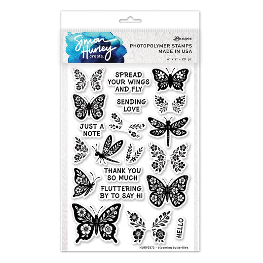 Simon Hurley create. Photopolymer Stamp Blooming Butterflies Stamps Simon Hurley 